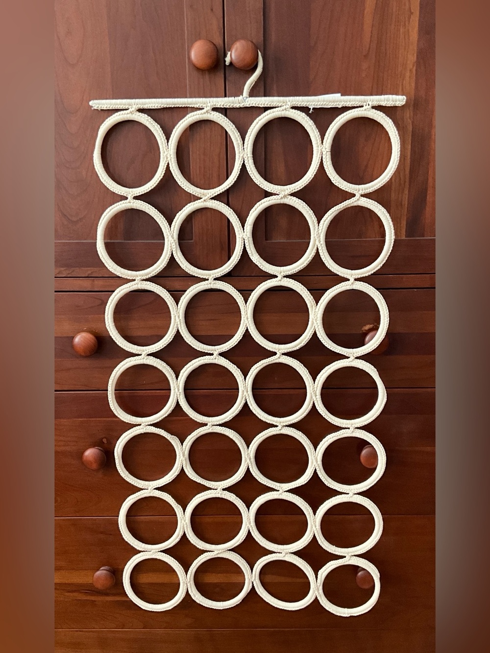 IKEA 28 Ring Komplement Ivory Macrame Multi Hanger Scarf Holder
